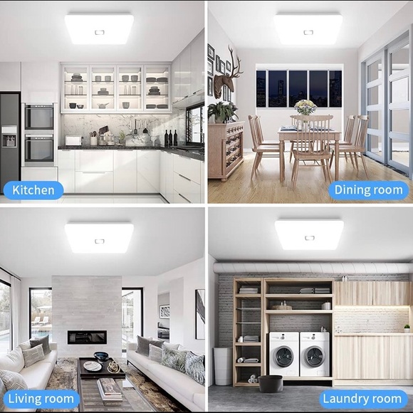 Airand 5000K LED Square Ceiling Light Mount - Picture 7 of 12